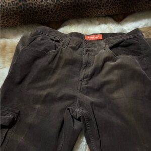 Rocawear Mens Corduroy Cargo Pants in Dark Brown